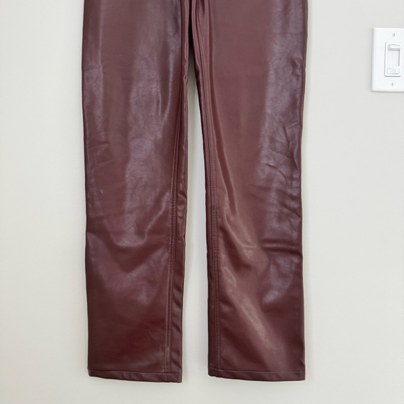 Abercrombie & Fitch The 90s Straight ultra high rise Vegan Leather Pants 27/4L - Picture 7 of 14